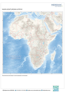 Konturowa mapa fizyczna Afryki